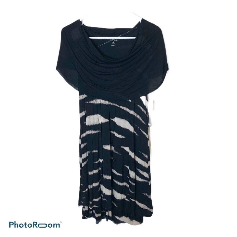 Kensie Cowl Neck Animal Print Dress NWT Small